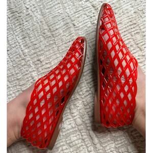 Jelly Mesh Ballet Flats for Women Clear Hollow Jellies Flat Sandals Slip On